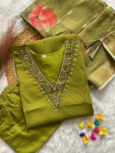 Pista Roman Silk Zardosi Suit with Digital Print Dupatta