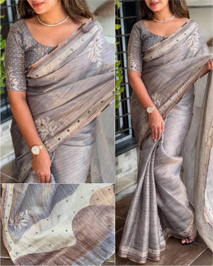 Kotha Tissue Silk Saree with Digital Print