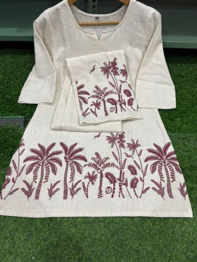 Embroidered Cotton Flex Co-ord Set