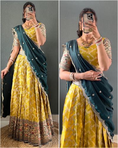 Tissue Silk Paithani Lehenga Choli