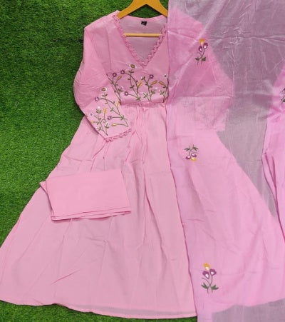Embroidery Side Baju Cotton Suit Set
