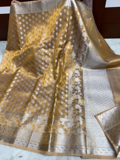 Exclusive Trending Soft Copper Tissue Bnarasi Saree