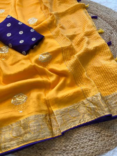 Pure Viscose Dola with Rose Embroidery