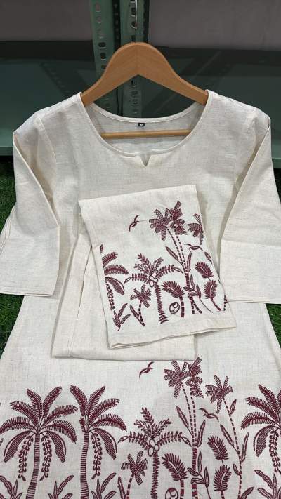 Embroidered Cotton Flex Co-ord Set