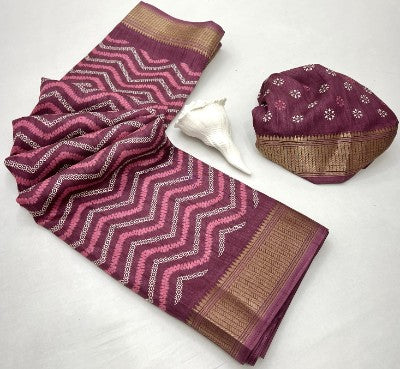 Soft Silk Jacquard Border Saree with Blouse