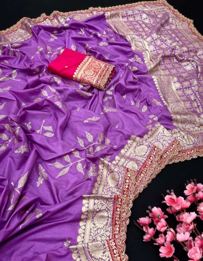 Banarasi Dola Silk Weaving Saree with Embroidery