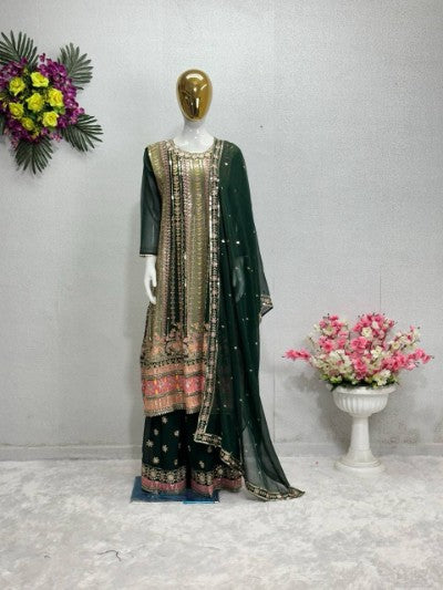 Embroidered Georgette Sharara Suit