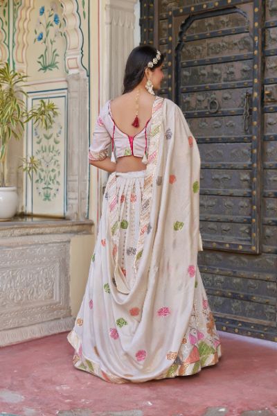 Sequins and Thread Embroidery Lehenga Choli with Dupatta