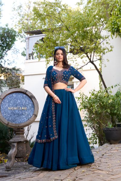Georgette Sequence Embroidery Lehenga