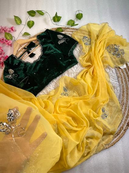 Soft Shimmer Silk Saree with Khatli Work Blouse