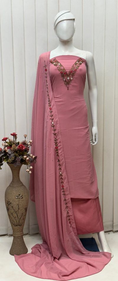 Georgette Handwork Dress Material