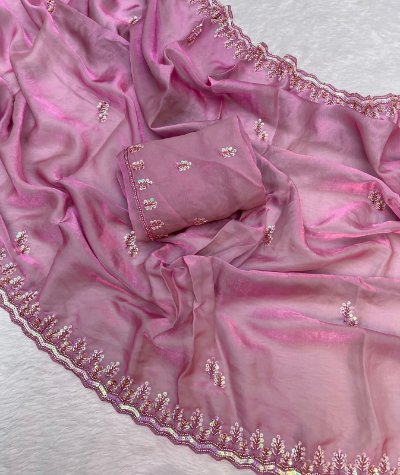 Avinash Fancy Space Silk Saree with Handwork and Sequence