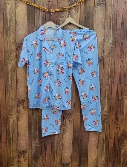 Premium Quality Collar Printed Night Suit