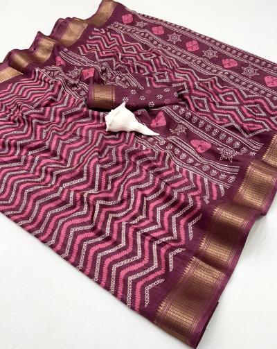 Soft Silk Jacquard Border Saree with Blouse