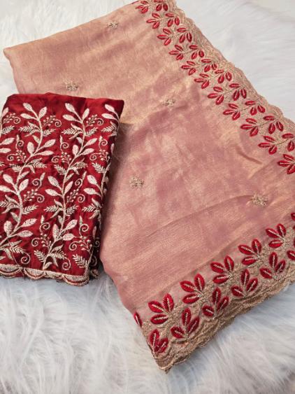 Fendy Chiffon Saree with Embroidery