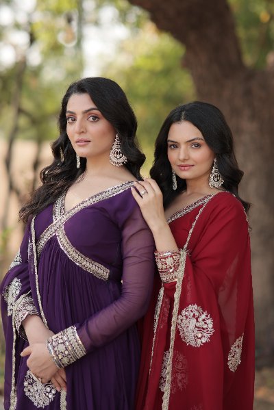 Premium Readymade Alia Cut Gown with Dupatta Set