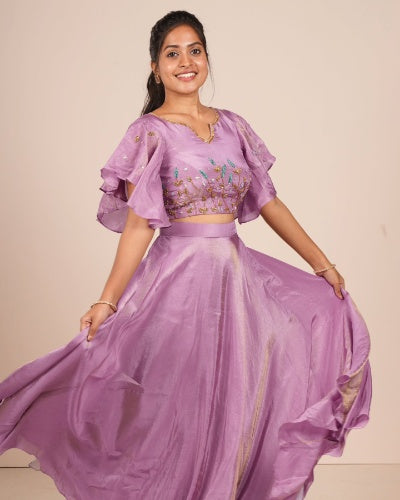 Premium Tissue Silk Handwork Lehenga Choli