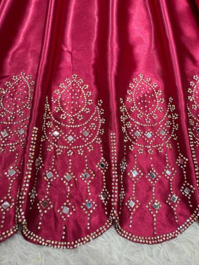 QRC Series Satin Silk Mirror Work Lehenga Choli
