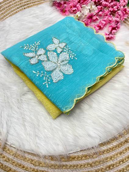 Soft Crunchy Fabric Saree with Embroidery