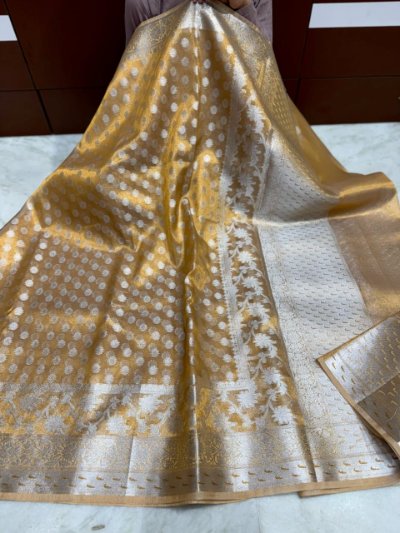Exclusive Trending Soft Copper Tissue Bnarasi Saree