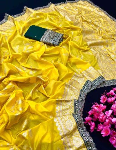 Banarasi Dola Silk Weaving Saree with Embroidery