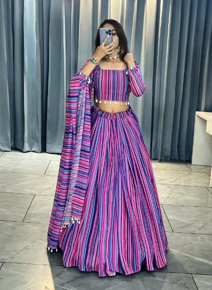 Exquisite Printed Georgette Lehenga Set