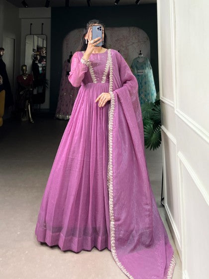 Silver Glory Embroidered Gown