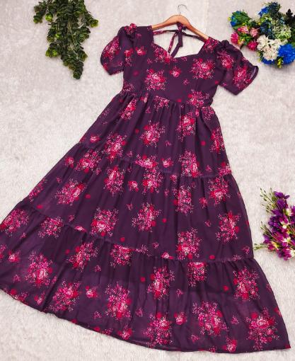 Floral Print Georgette Dress