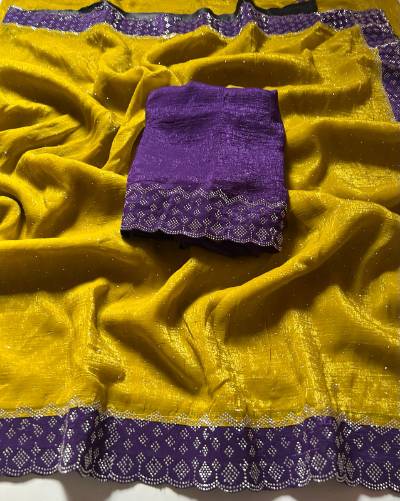 Crunchy Crush Shilk Embroidery Saree