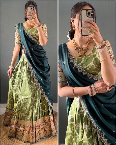 Tissue Silk Paithani Lehenga Choli