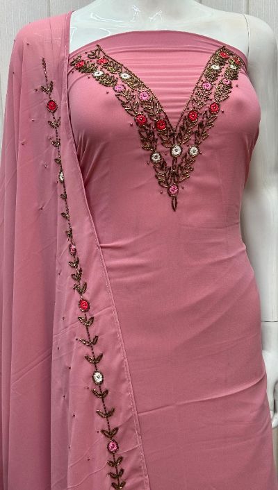 Georgette Handwork Dress Material