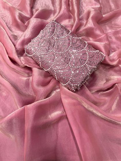 Space Soft Silk Saree with Handwork Blouse