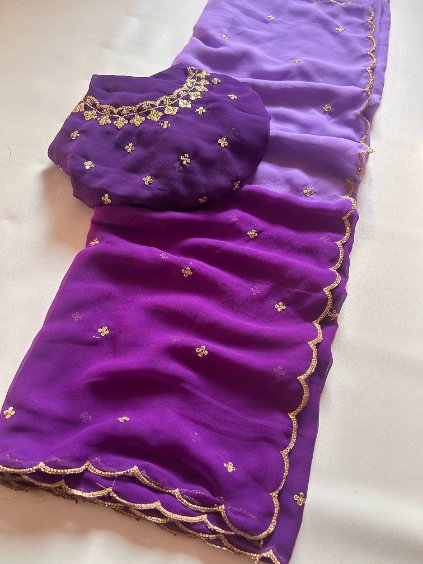 Exquisite Chiffon Silk Saree with Designer Blouse